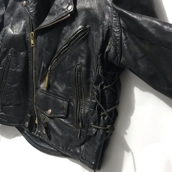 Vintage 60's Vanson Highwayman Leather Jacket Quilted Lining Worn Size 42 - Picture 3 of 10